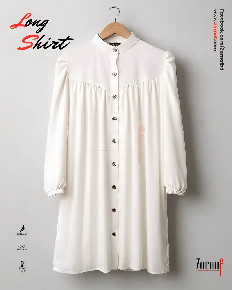 15 Long Shirt (White) - Image 1