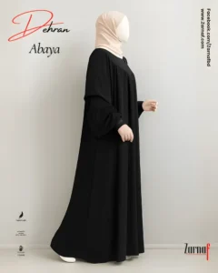 Turkish Dehran Abaya (Black) - Image 2
